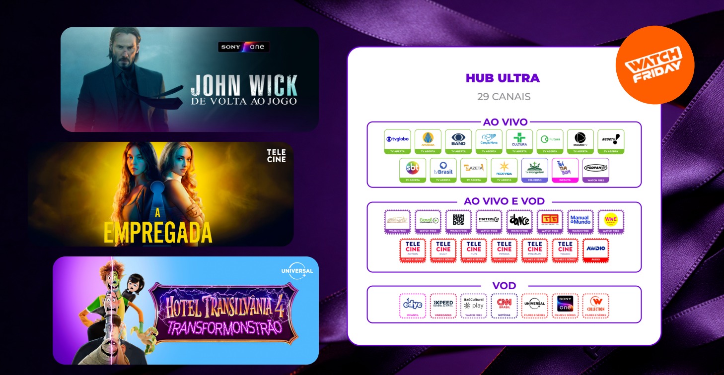 Giga Hub Ultra: programação e grade de 29 canais